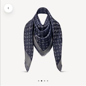 BRAND NEW Louis Vuitton monogram shine shawl, color is bleu nuit. NEVER WORN